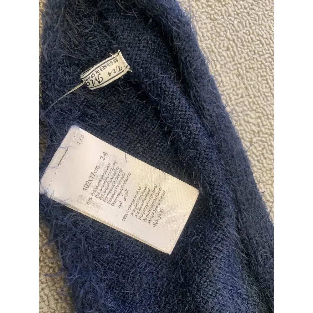 Mayoral Kids 2-4 Blue Fuzzy Pompom‎ 3 in 1 Set Hat Scarf Mitten NWT